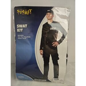 Spirit Halloween SWAT Kit Child Large 12-14 Includes Vest Hat & Accessories NIB